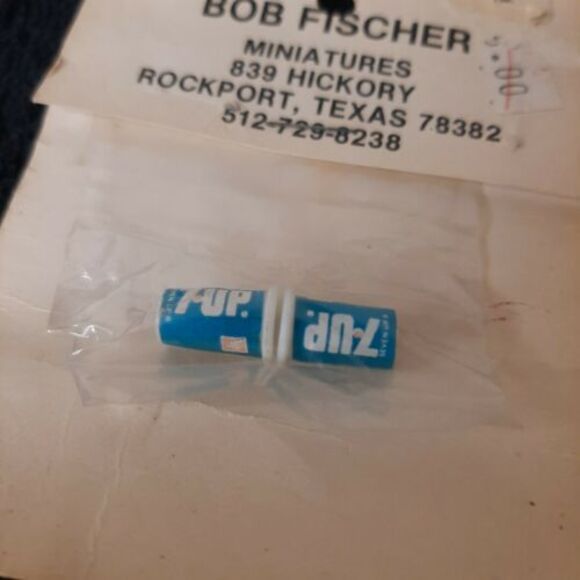 Vtg NOS two 7 UP Soda Pop Cups Bob Fischer Miniatures Dollhouse Minis seven up - Picture 2 of 5